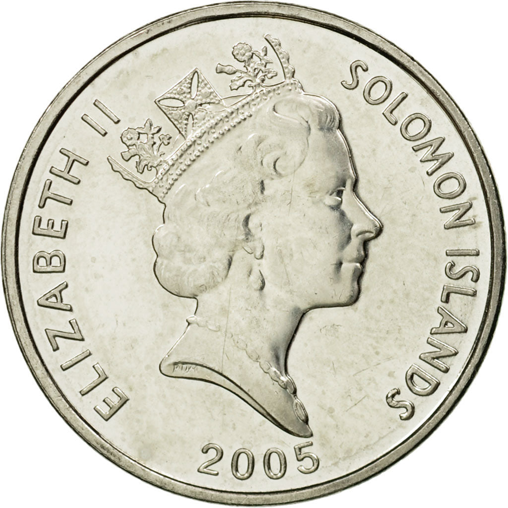 Coin, Solomon Islands, Elizabeth II, 5 Cents, 2005, EF(40-45), Nickel plated