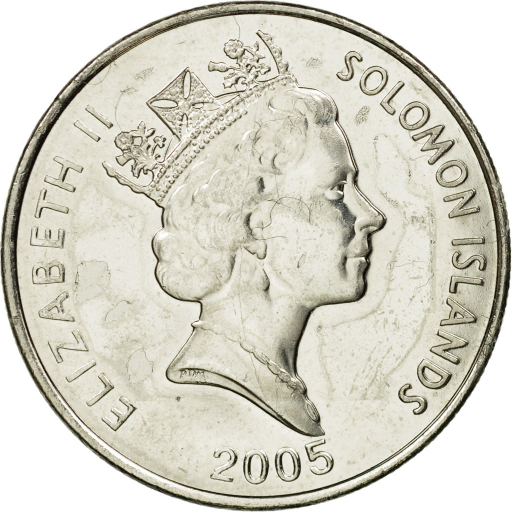 Monnaie, Îles Salomon, Elizabeth II, 10 Cents, 2005, TTB, Nickel plated steel