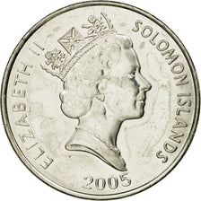 Monnaie, Îles Salomon, Elizabeth II, 10 Cents, 2005, TTB, Nickel plated steel