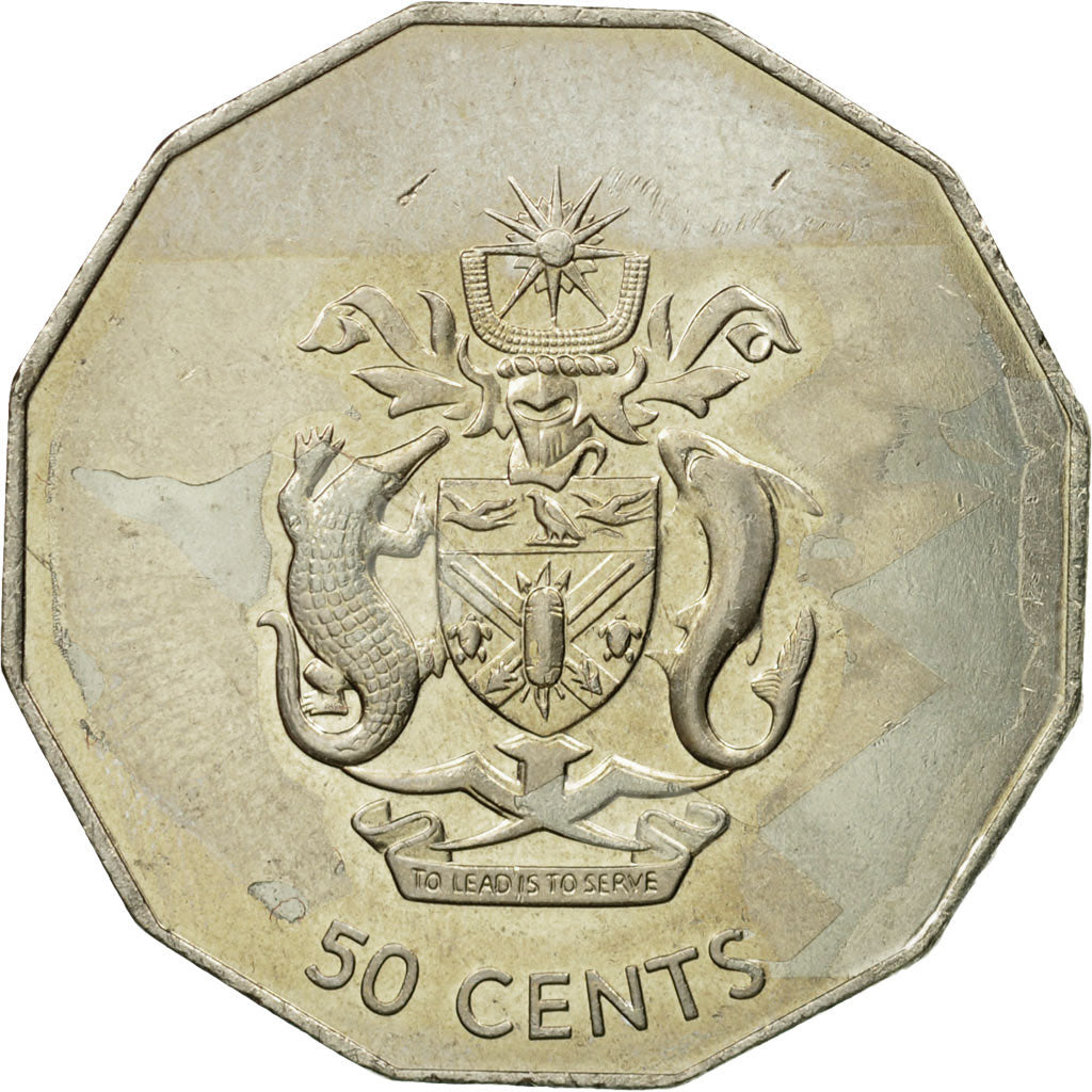 Coin, Solomon Islands, Elizabeth II, 50 Cents, 2005, EF(40-45), Copper-nickel