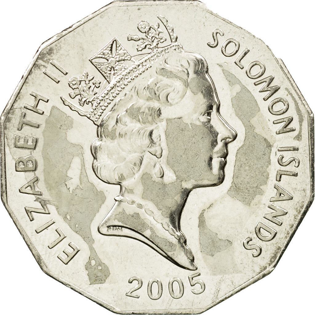 Coin, Solomon Islands, Elizabeth II, 50 Cents, 2005, EF(40-45), Copper-nickel