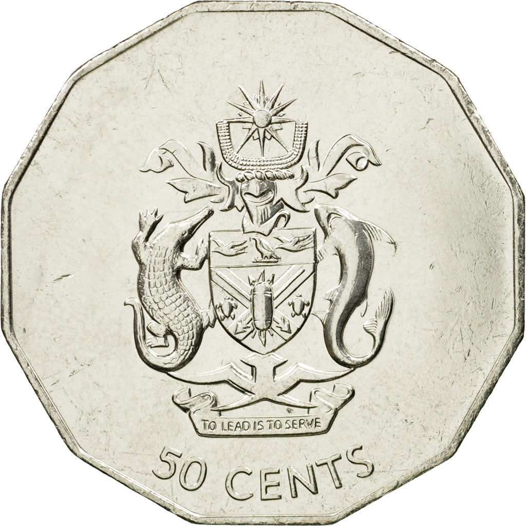 Coin, Solomon Islands, Elizabeth II, 50 Cents, 2005, EF(40-45), Copper-nickel