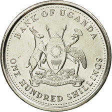 Moneta, Uganda, 100 Shillings, 2008, BB, Acciaio placcato nichel, KM:67a