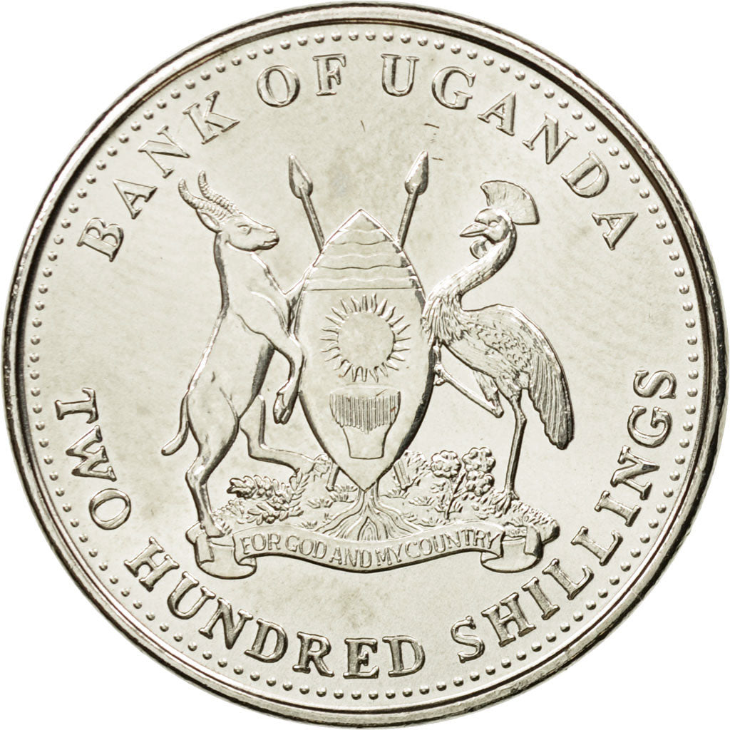 Coin, Uganda, 200 Shillings, 2008, Royal Canadian Mint, EF(40-45)