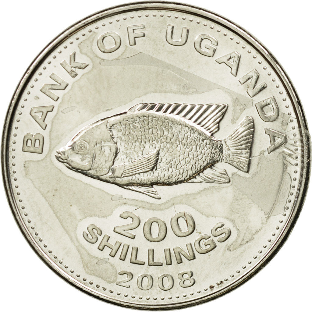 Coin, Uganda, 200 Shillings, 2008, Royal Canadian Mint, EF(40-45)