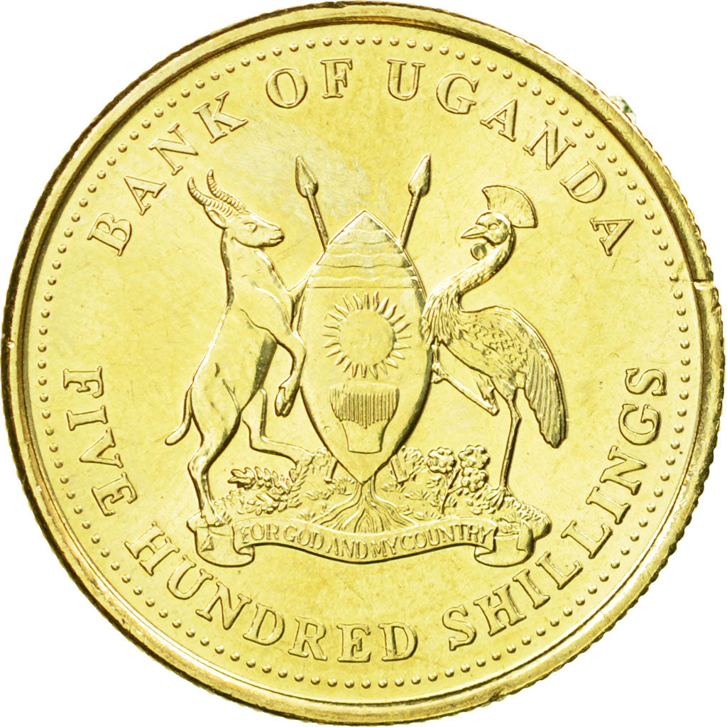 Monnaie, Uganda, 500 Shillings, 2008, Royal Canadian Mint, TTB, Nickel-brass