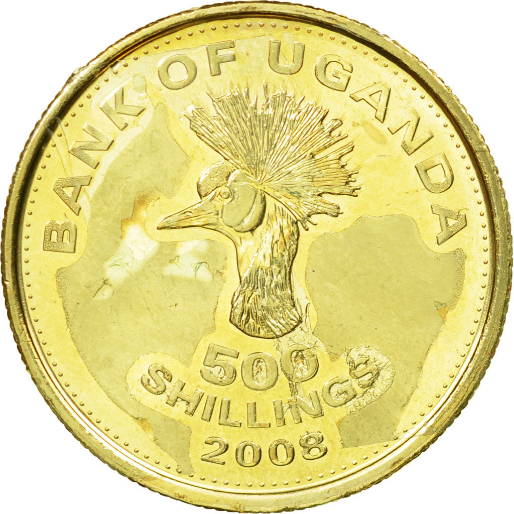 Monnaie, Uganda, 500 Shillings, 2008, Royal Canadian Mint, TTB, Nickel-brass