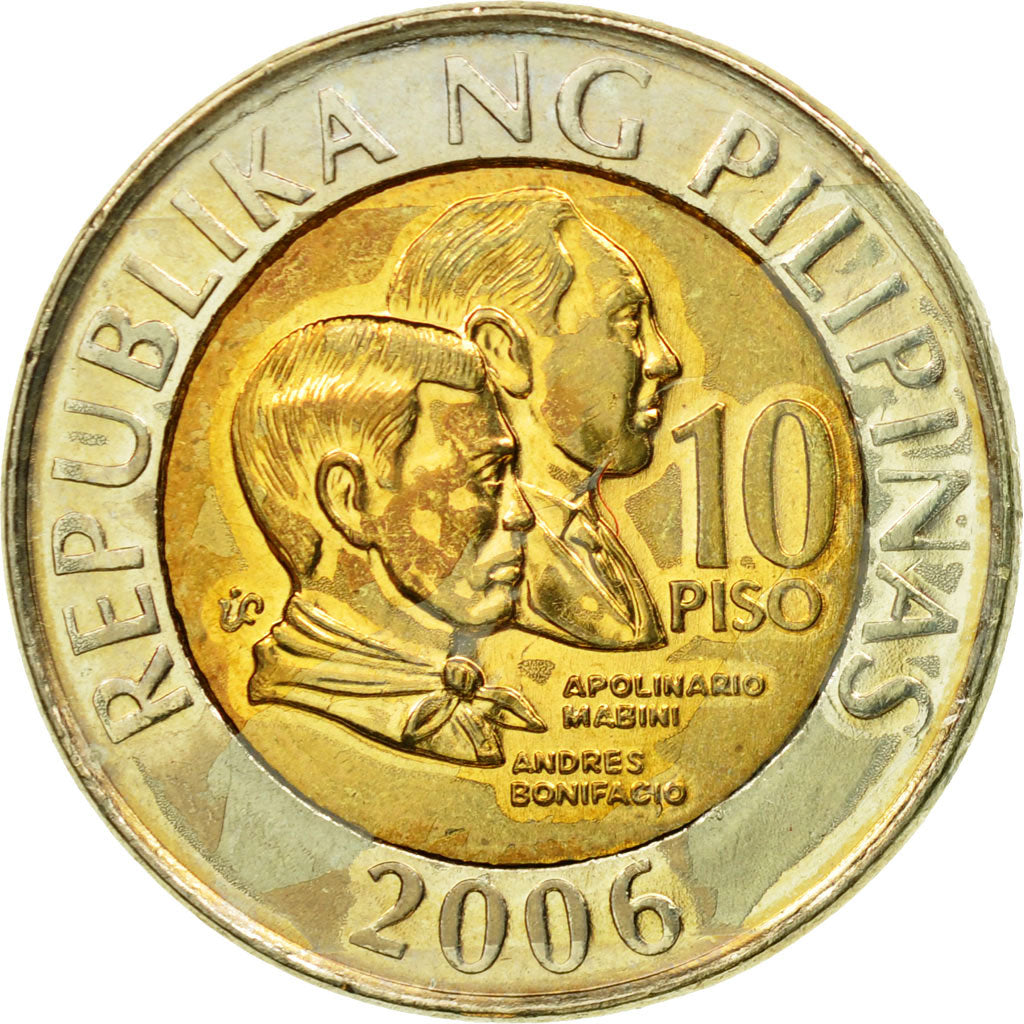 Moneda, Filipinas, 10 Piso, 2006, Manila, MBC, Bimetálico, KM:278