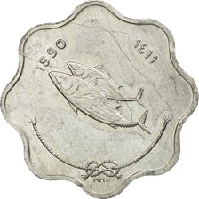 Coin, MALDIVE ISLANDS, 5 Laari, 1990, EF(40-45), Aluminum, KM:69
