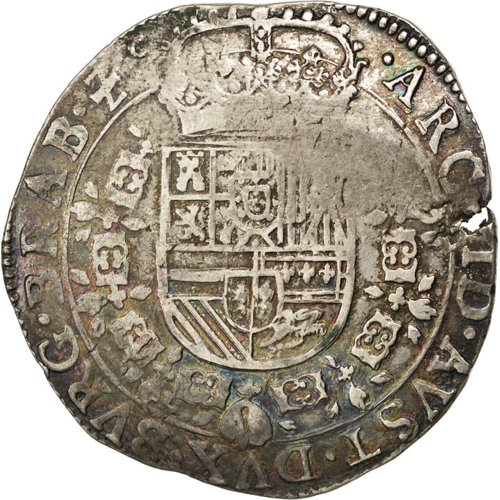 Coin, Spanish Netherlands, BRABANT, Patagon, 1623, Antwerp, EF(40-45), Silver