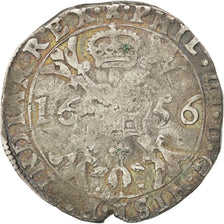 SPANISH NETHERLANDS, 1/2 Patagon, 1656, Brabant, KM #46.6, EF(40-45), Silver,...