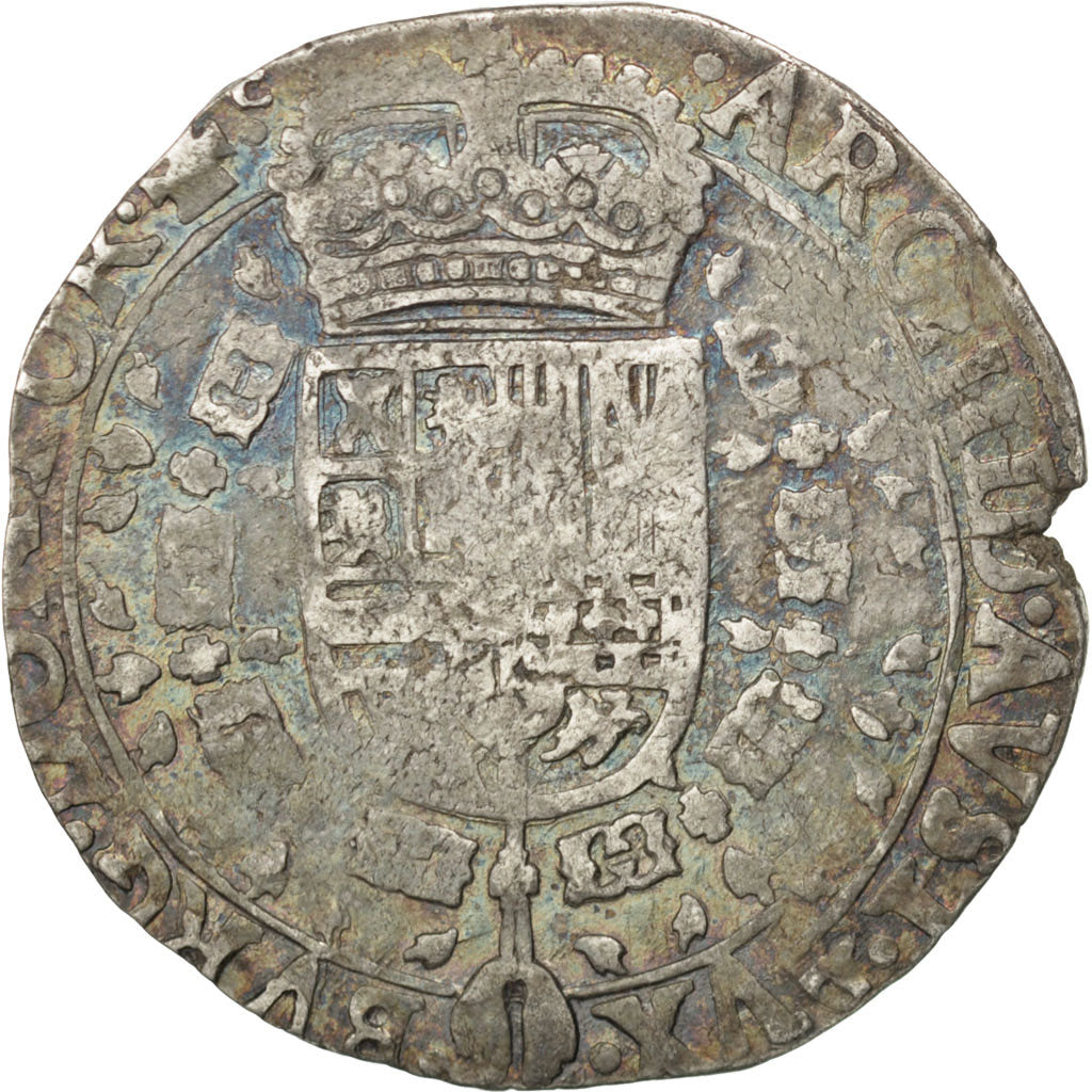 SPANISH NETHERLANDS, 1/2 Patagon, 1656, Brabant, KM #46.6, EF(40-45), Silver,...