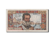 Banknot, Francja, 5000 Francs, Henri IV, 1957, EF(40-45), Fayette:49.2, KM:135a