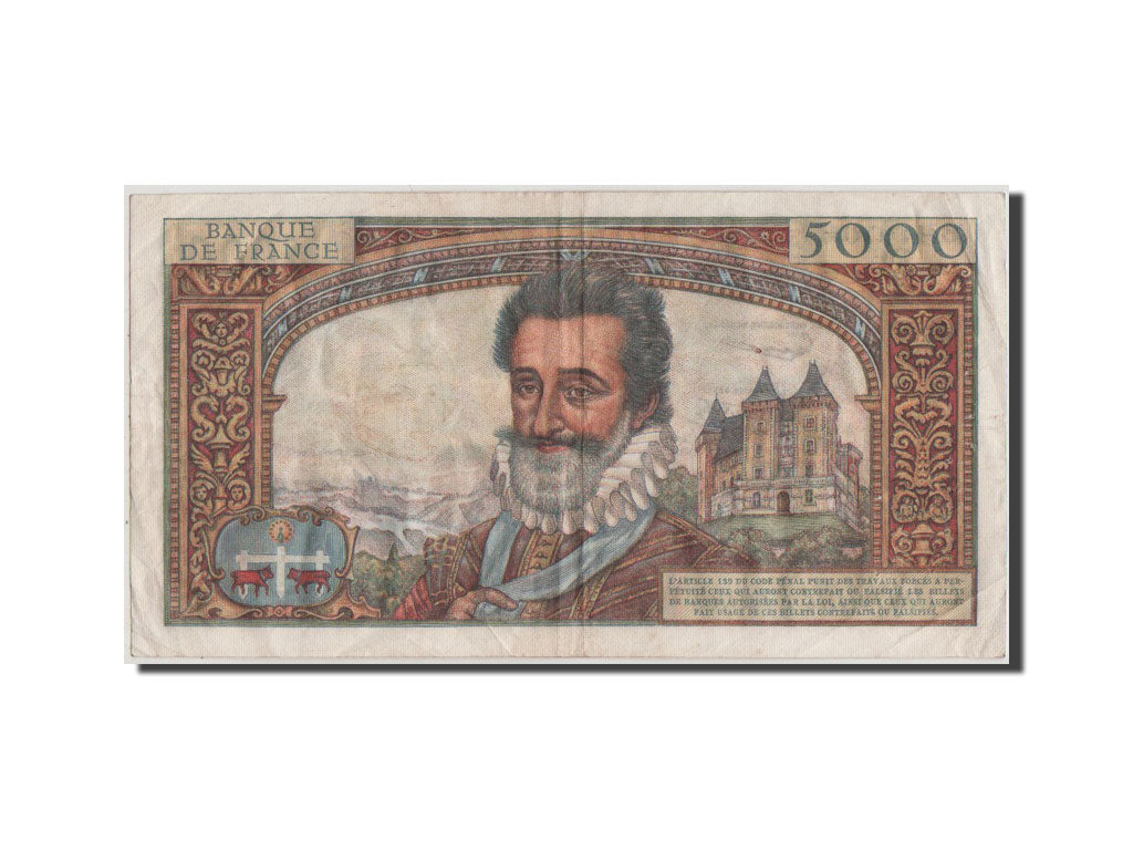 Billet, France, 5000 Francs, 5 000 F 1957-1958 ''Henri IV'', 1957, TTB