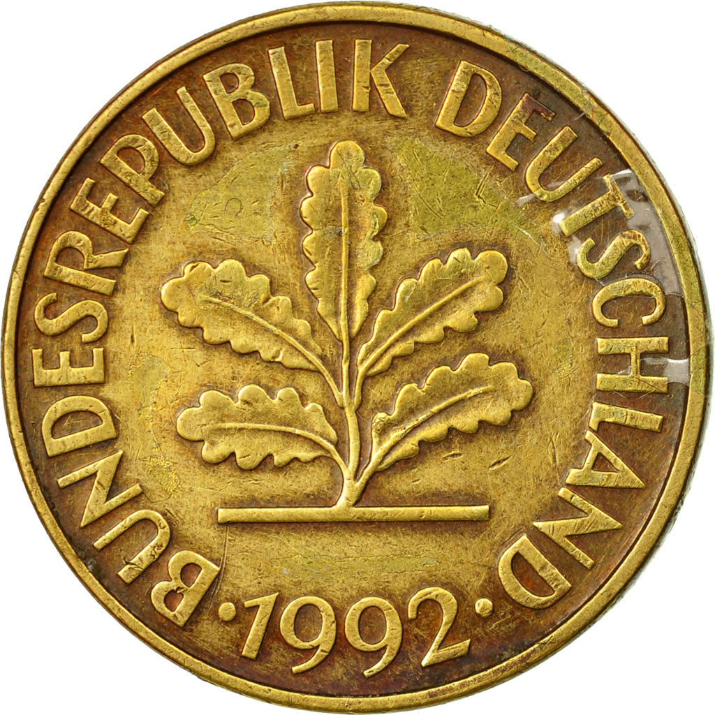 Moneta, GERMANIA - REPUBBLICA FEDERALE, 10 Pfennig, 1992, Berlin, BB, Acciaio