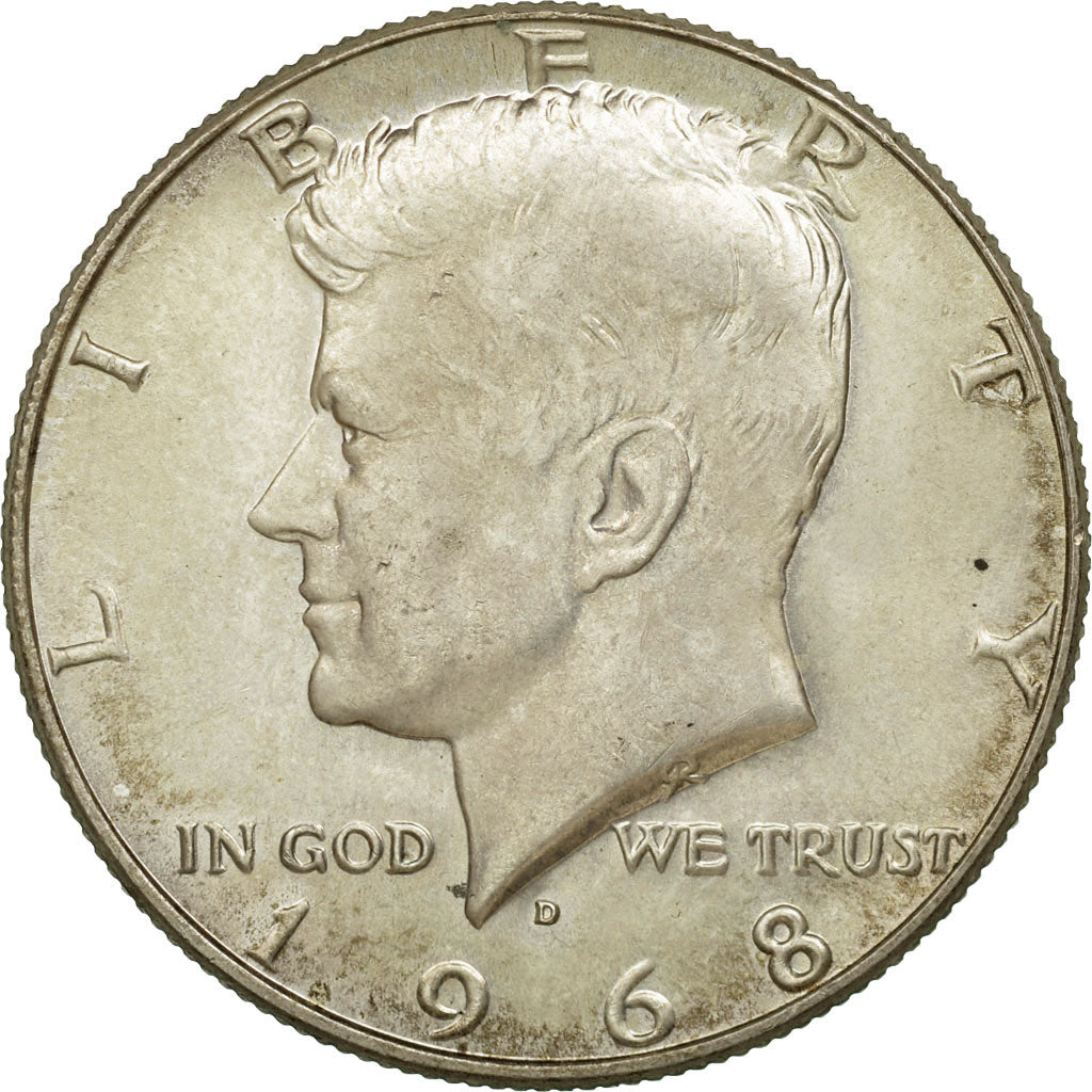 Coin, United States, Kennedy Half Dollar, Half Dollar, 1968, U.S. Mint, Denver