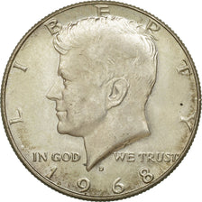 Coin, United States, Kennedy Half Dollar, Half Dollar, 1968, U.S. Mint, Denver