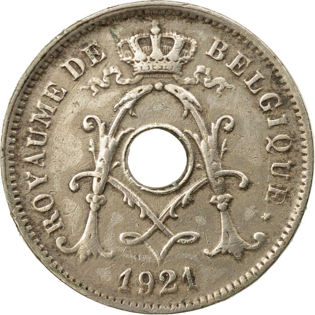 Moneta, Belgio, 10 Centimes, 1921, BB, Rame-nichel, KM:85.1