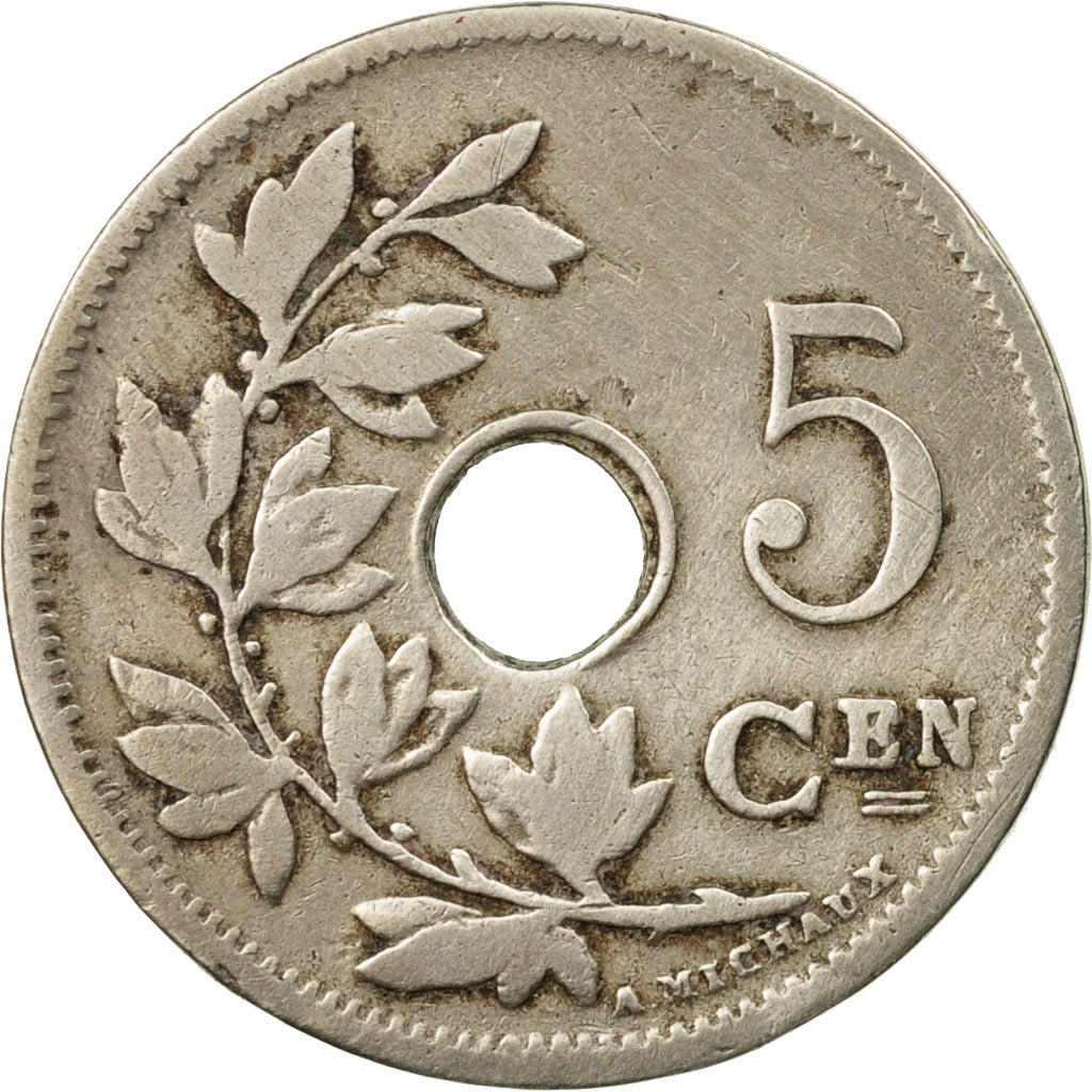Coin, Belgium, 5 Centimes, 1902, VF(20-25), Copper-nickel, KM:47
