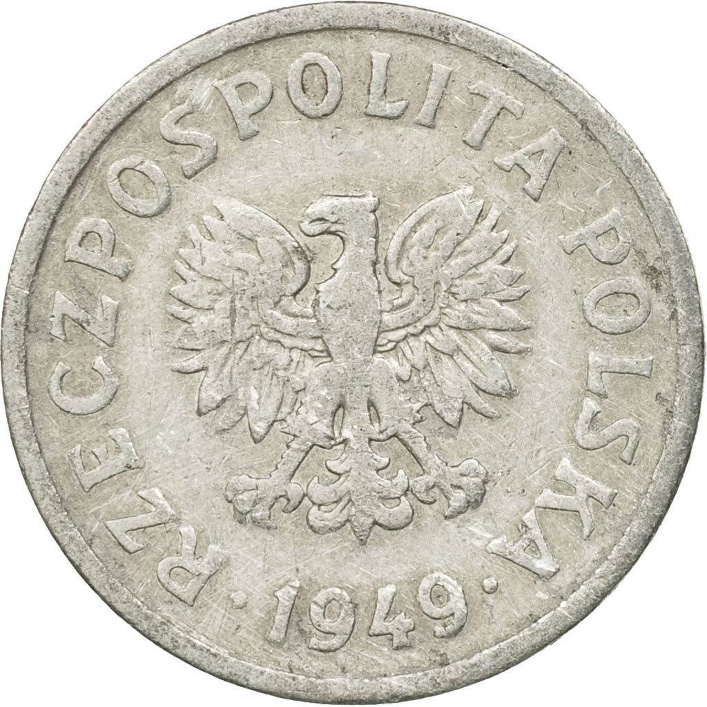 Coin, Poland, 20 Groszy, 1949, Warsaw, VF(30-35), Aluminum, KM:43a