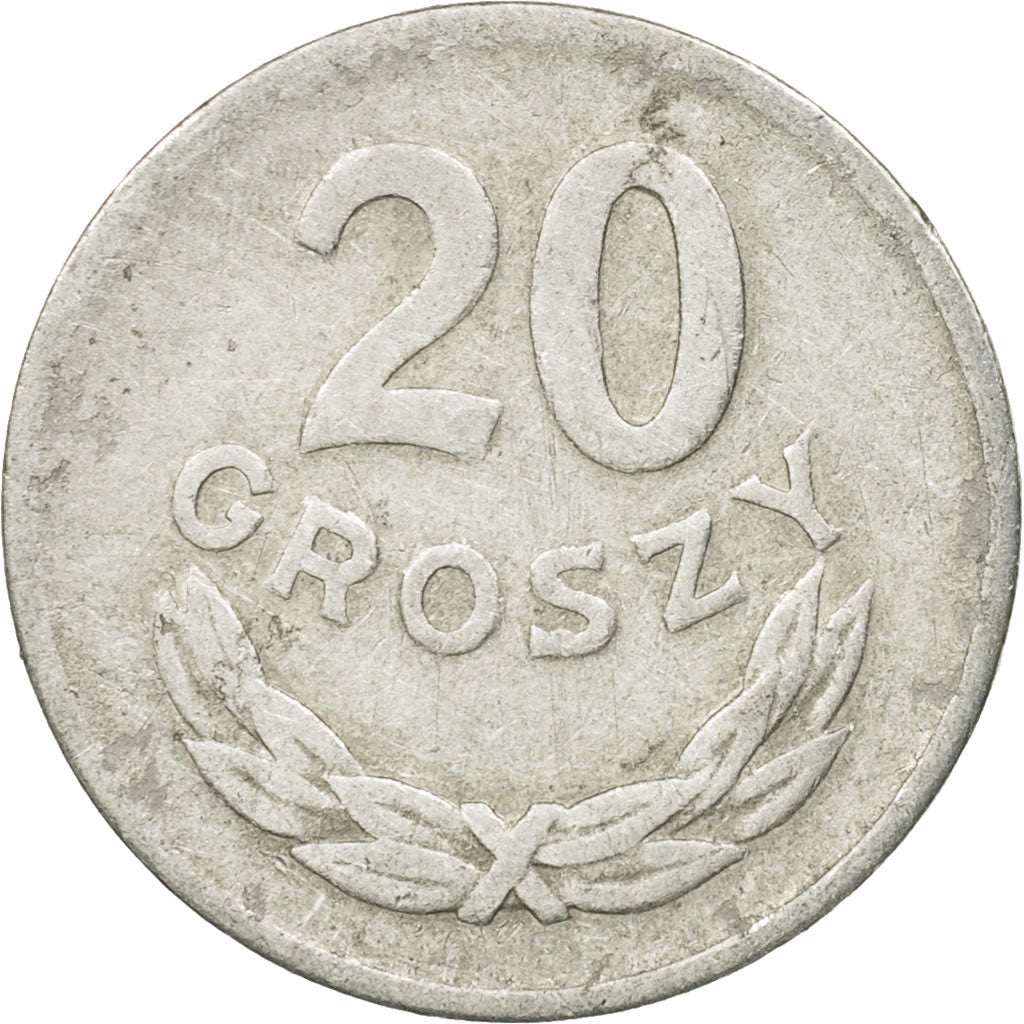 Coin, Poland, 20 Groszy, 1949, Warsaw, VF(30-35), Aluminum, KM:43a