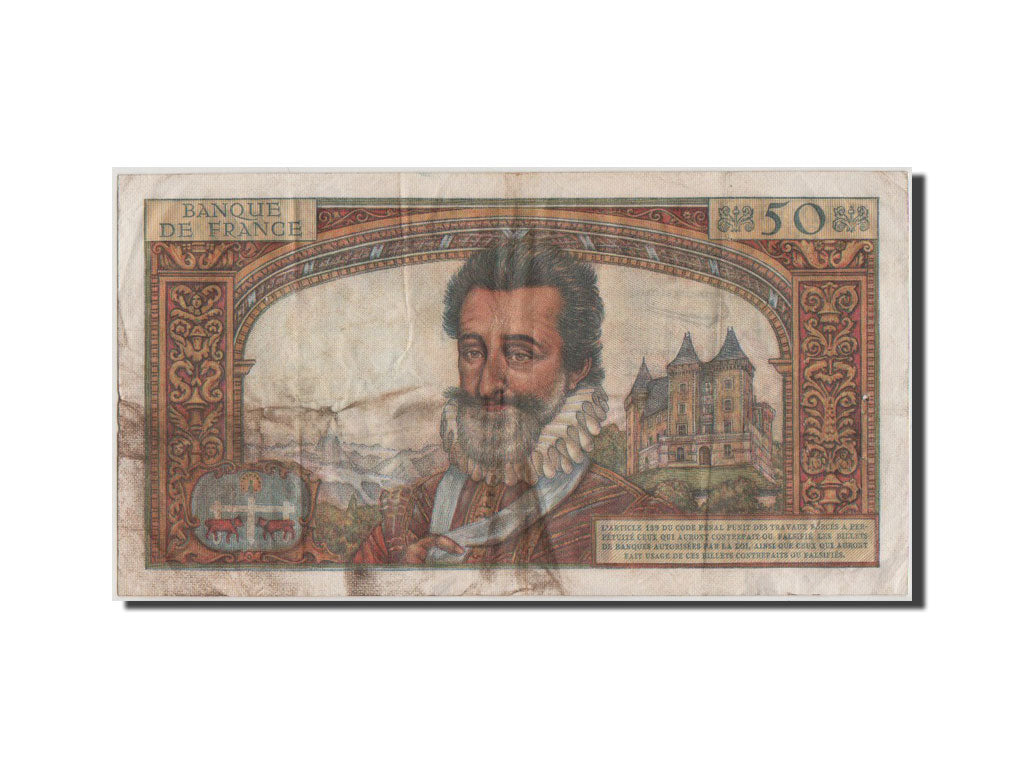 France, 50 Nouveaux Francs, 50 NF 1959-1961 ''Henri IV'', 1959, KM #143a,...