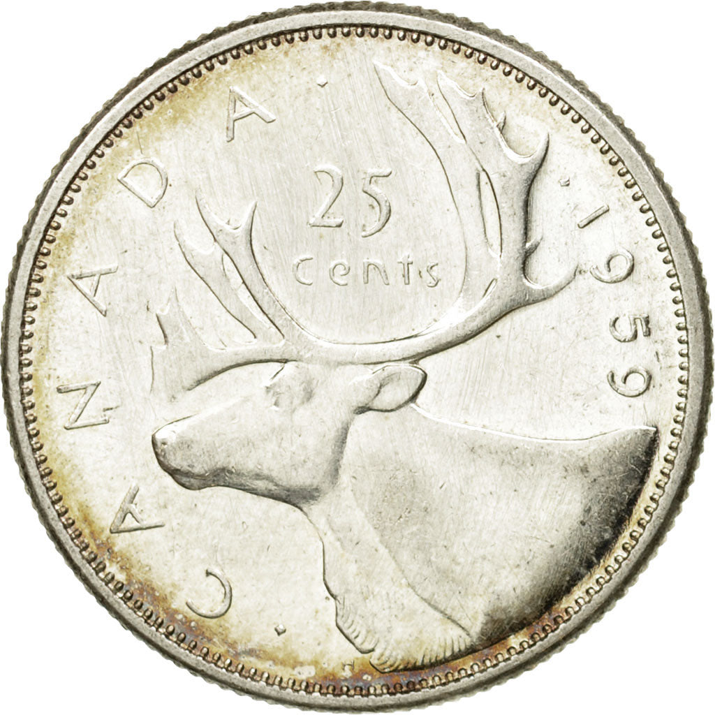 Coin, Canada, Elizabeth II, 25 Cents, 1959, Royal Canadian Mint, Ottawa