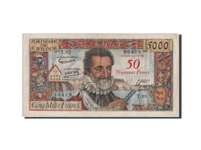 Banknote, France, 50 Nouveaux Francs on 5000 Francs, 1955-1959 Overprinted with