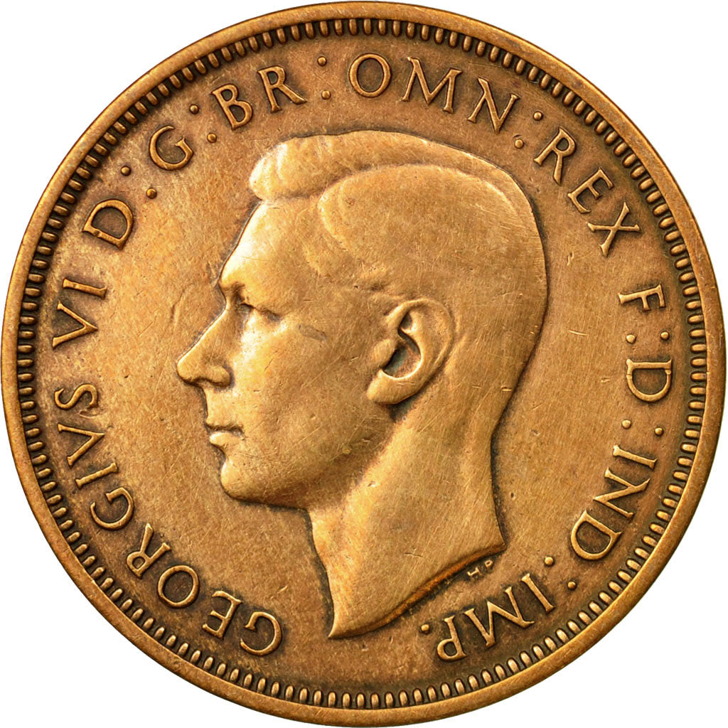 Coin, Great Britain, George VI, 1/2 Penny, 1938, EF(40-45), Bronze, KM:844