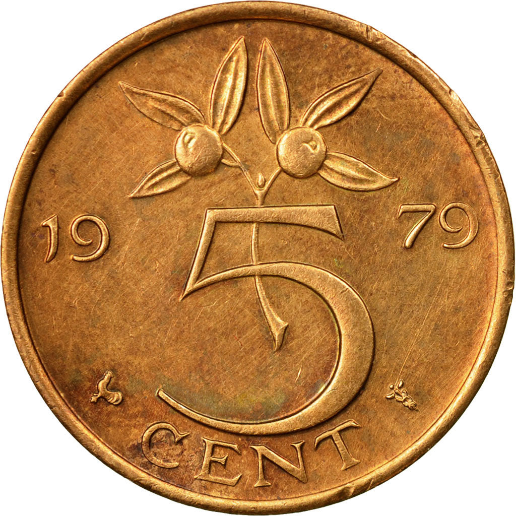 Moneta, Paesi Bassi, Juliana, 5 Cents, 1979, MB+, Bronzo, KM:181