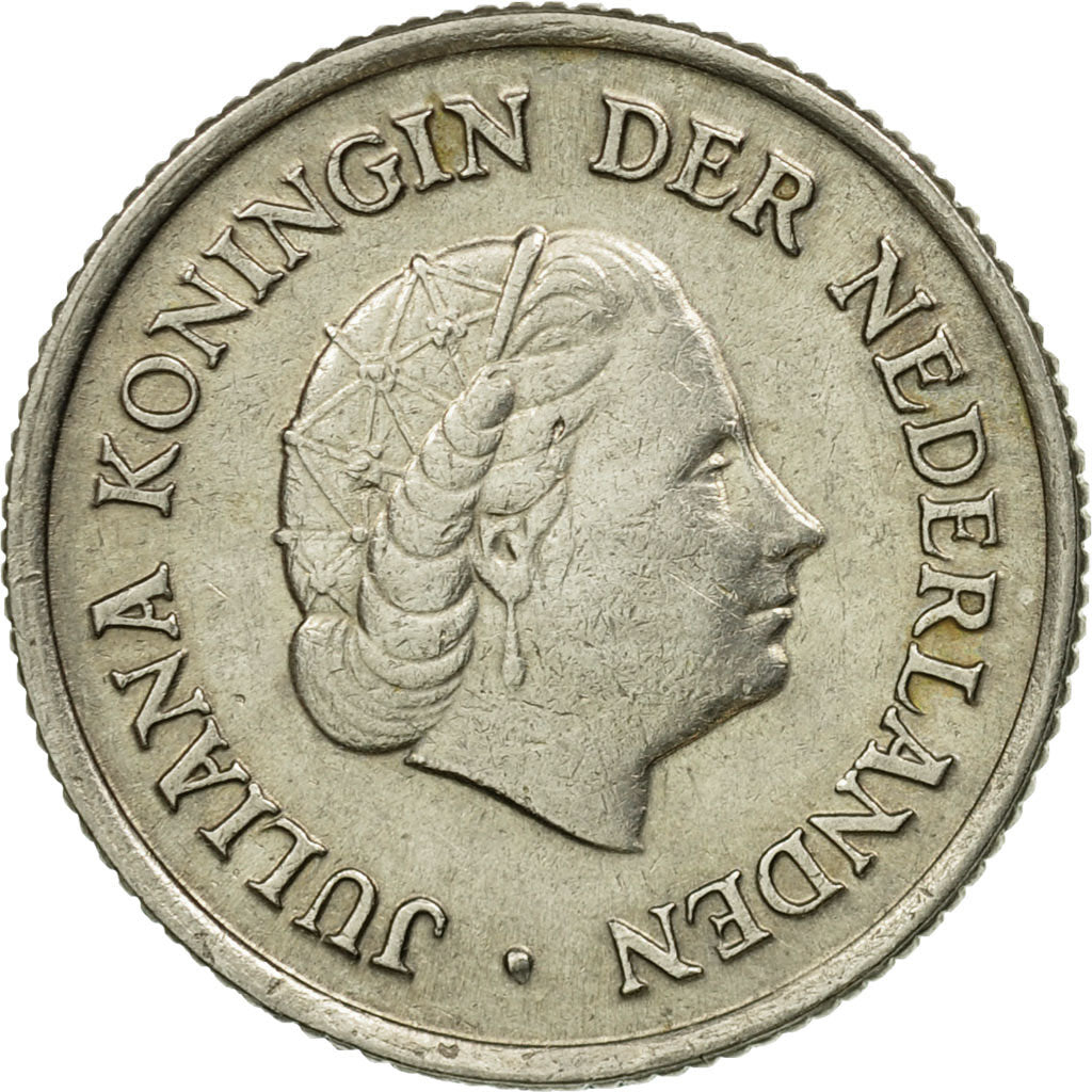 Coin, Netherlands, Juliana, 25 Cents, 1950, EF(40-45), Nickel, KM:183