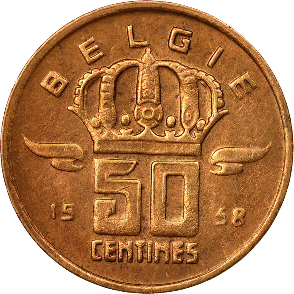Coin, Belgium, Baudouin I, 50 Centimes, 1968, EF(40-45), Bronze, KM:149.1