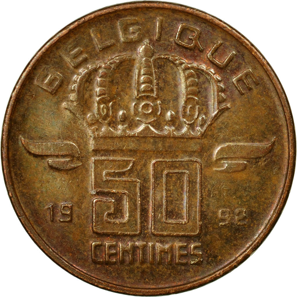 Moneta, Belgio, Baudouin I, 50 Centimes, 1992, MB, Bronzo, KM:148.1