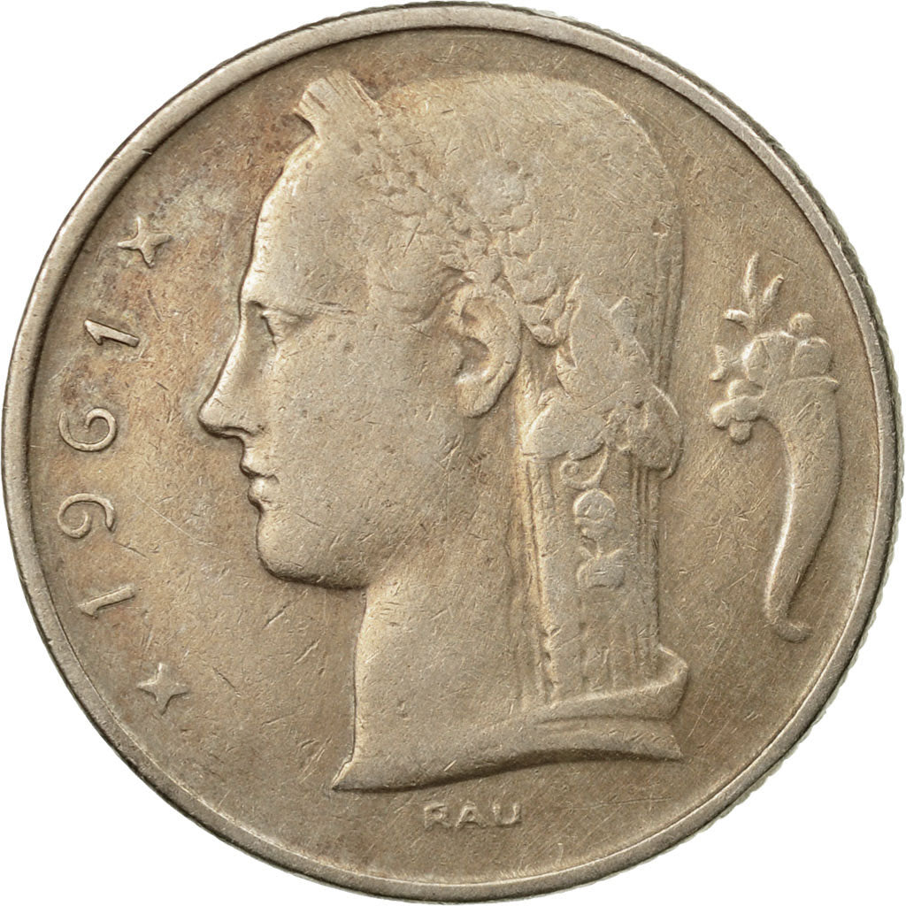 Moneta, Belgio, 5 Francs, 5 Frank, 1961, MB, Rame-nichel, KM:134.1