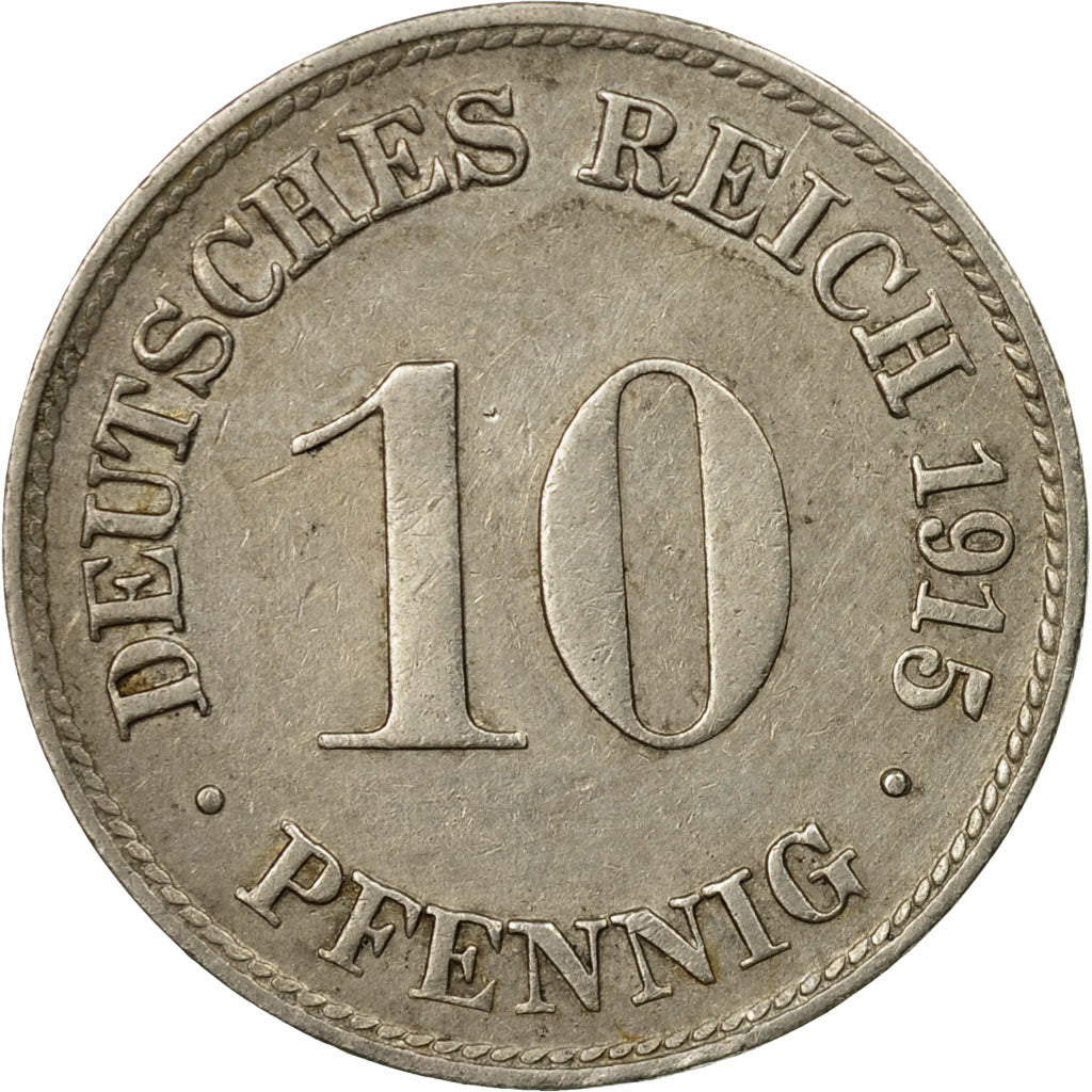 Coin, GERMANY - EMPIRE, Wilhelm II, 10 Pfennig, 1915, Munich, EF(40-45)