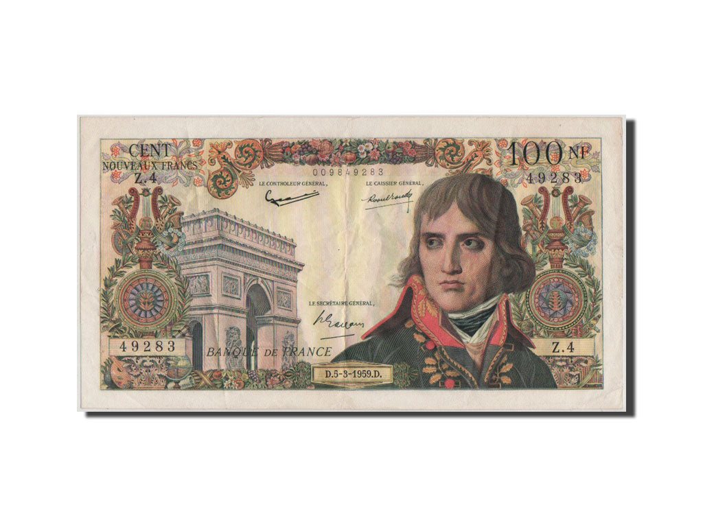 Banknote, France, 100 Nouveaux Francs, 100 NF 1959-1964 ''Bonaparte'', 1959