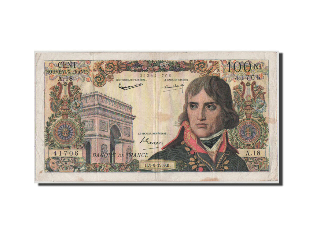 France, 100 Nouveaux Francs, 100 NF 1959-1964 ''Bonaparte'', 1959, KM #144a,...