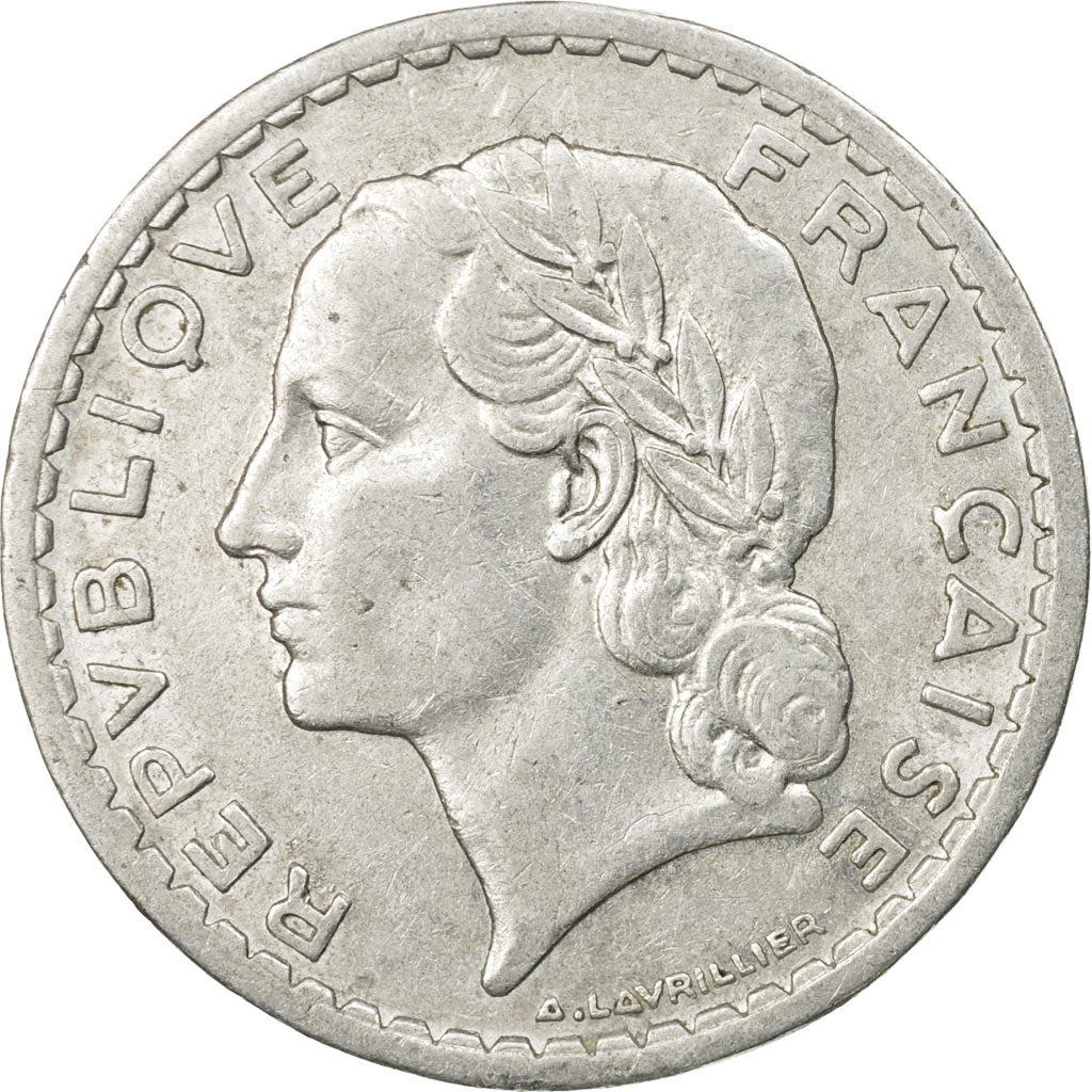 Coin, France, Lavrillier, 5 Francs, 1945, Beaumont - Le Roger, EF(40-45)