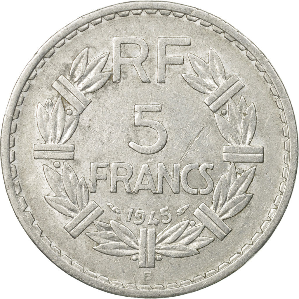 Coin, France, Lavrillier, 5 Francs, 1945, Beaumont - Le Roger, EF(40-45)
