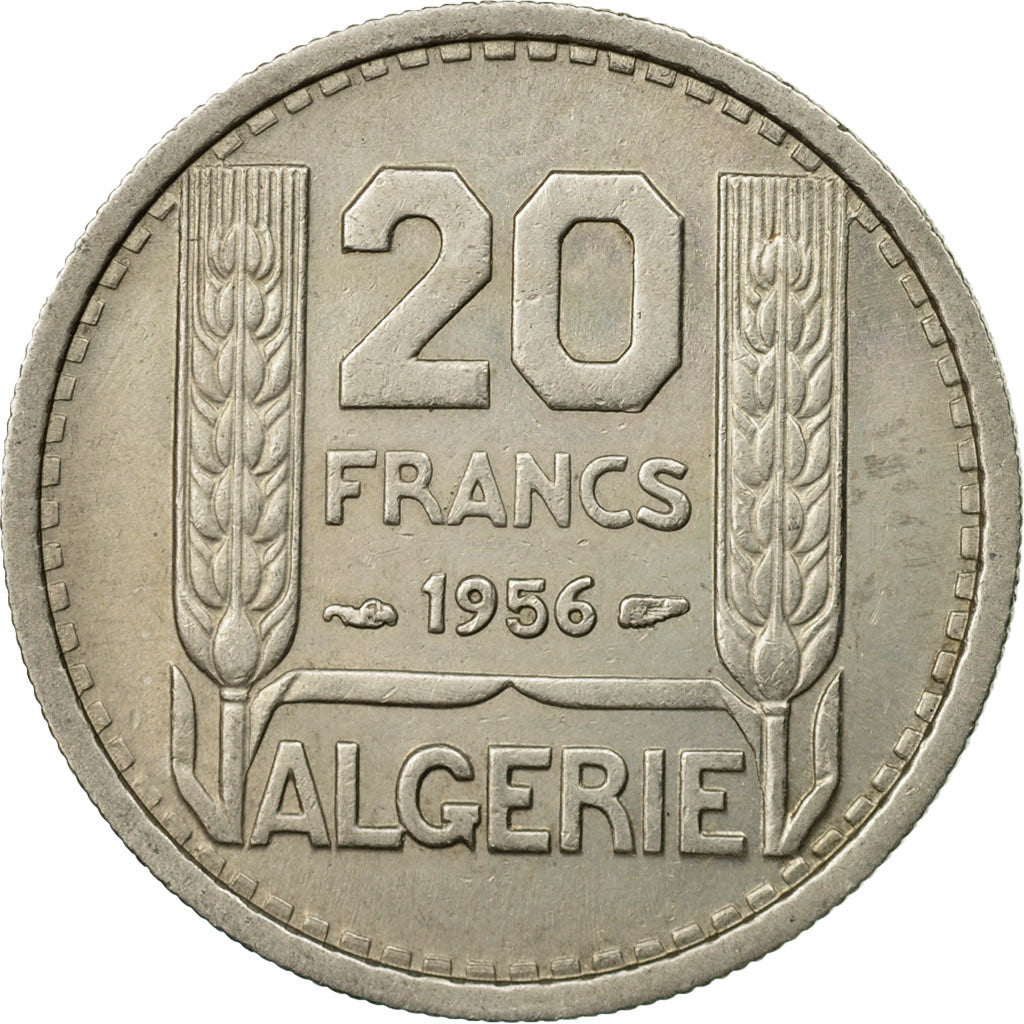 Coin, Algeria, 20 Francs, 1956, Paris, EF(40-45), Copper-nickel, KM:91