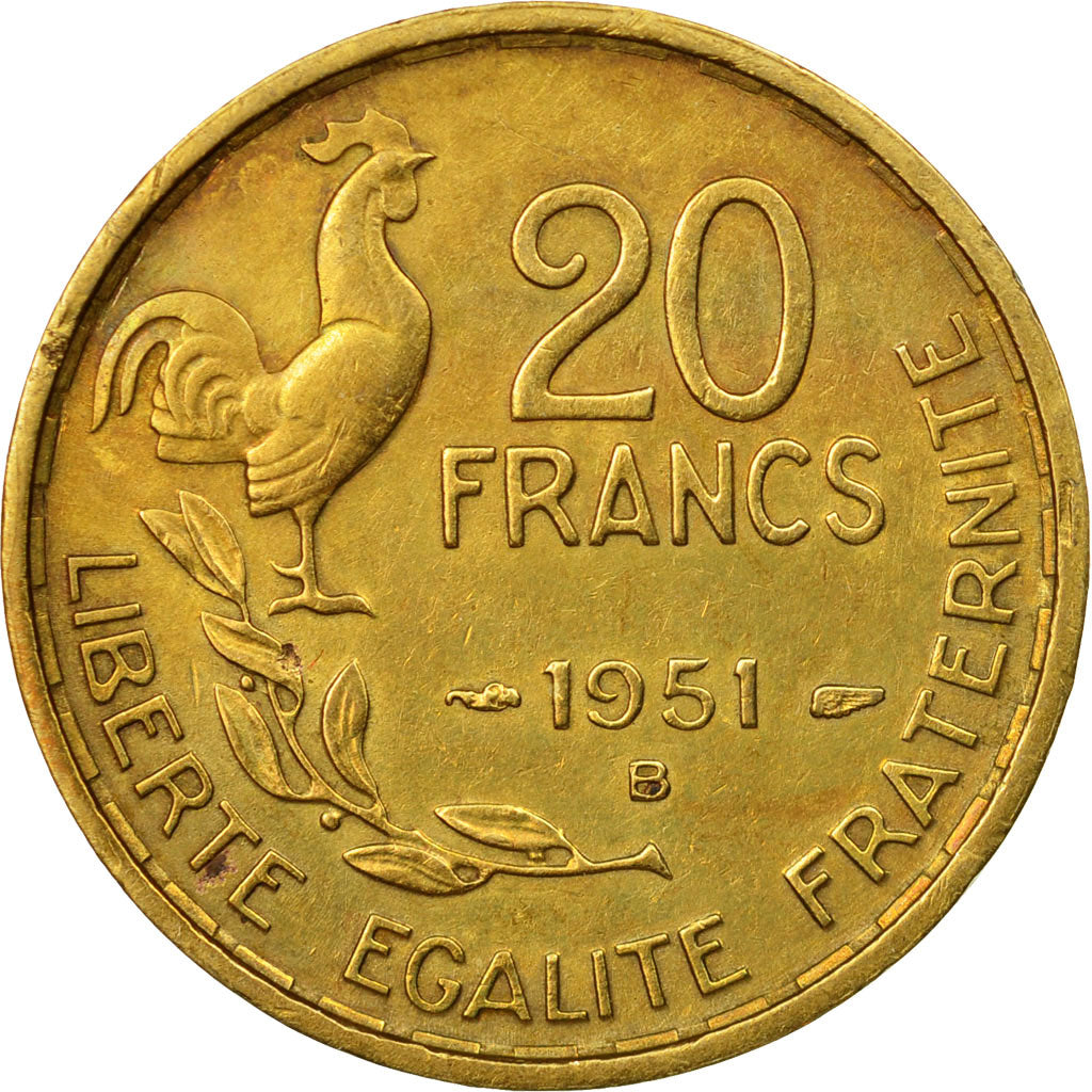 Monnaie, France, Guiraud, 20 Francs, 1951, Beaumont - Le Roger, TTB