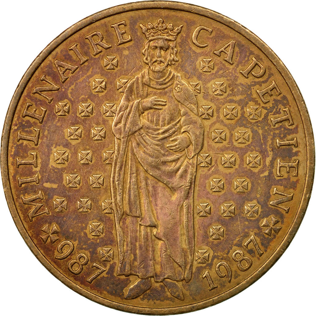 Coin, France, Hugues Capet, 10 Francs, 1987, Paris, EF(40-45), Silver, KM:961