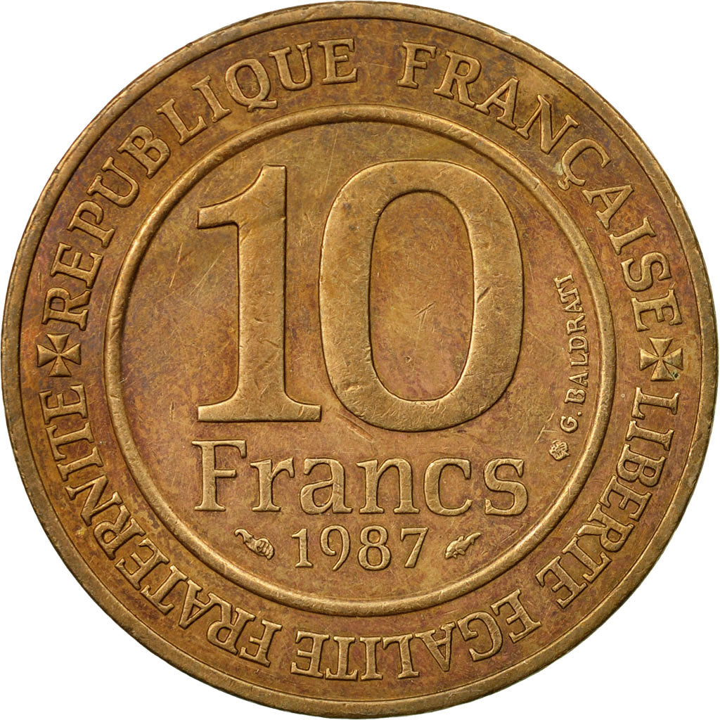 Coin, France, Hugues Capet, 10 Francs, 1987, Paris, EF(40-45), Silver, KM:961