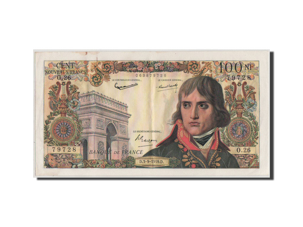 Geldschein, Frankreich, 100 Nouveaux Francs, 100 NF 1959-1964 ''Bonaparte''