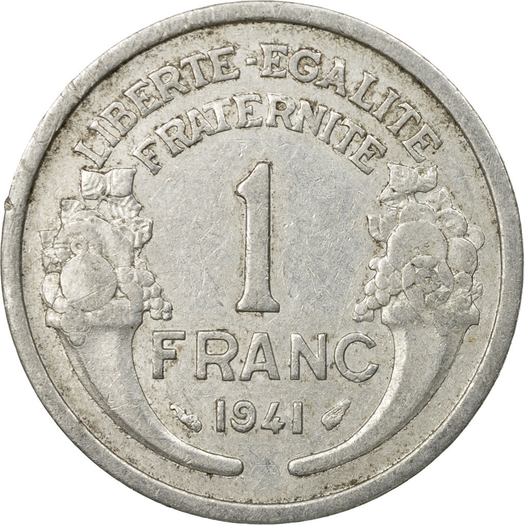 Coin, France, Morlon, Franc, 1941, Paris, EF(40-45), Aluminum, KM:885a.1