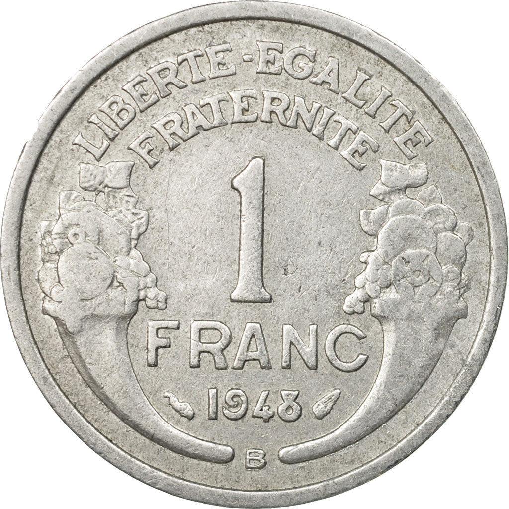 Coin, France, Morlon, Franc, 1948, Beaumont - Le Roger, EF(40-45), Aluminum