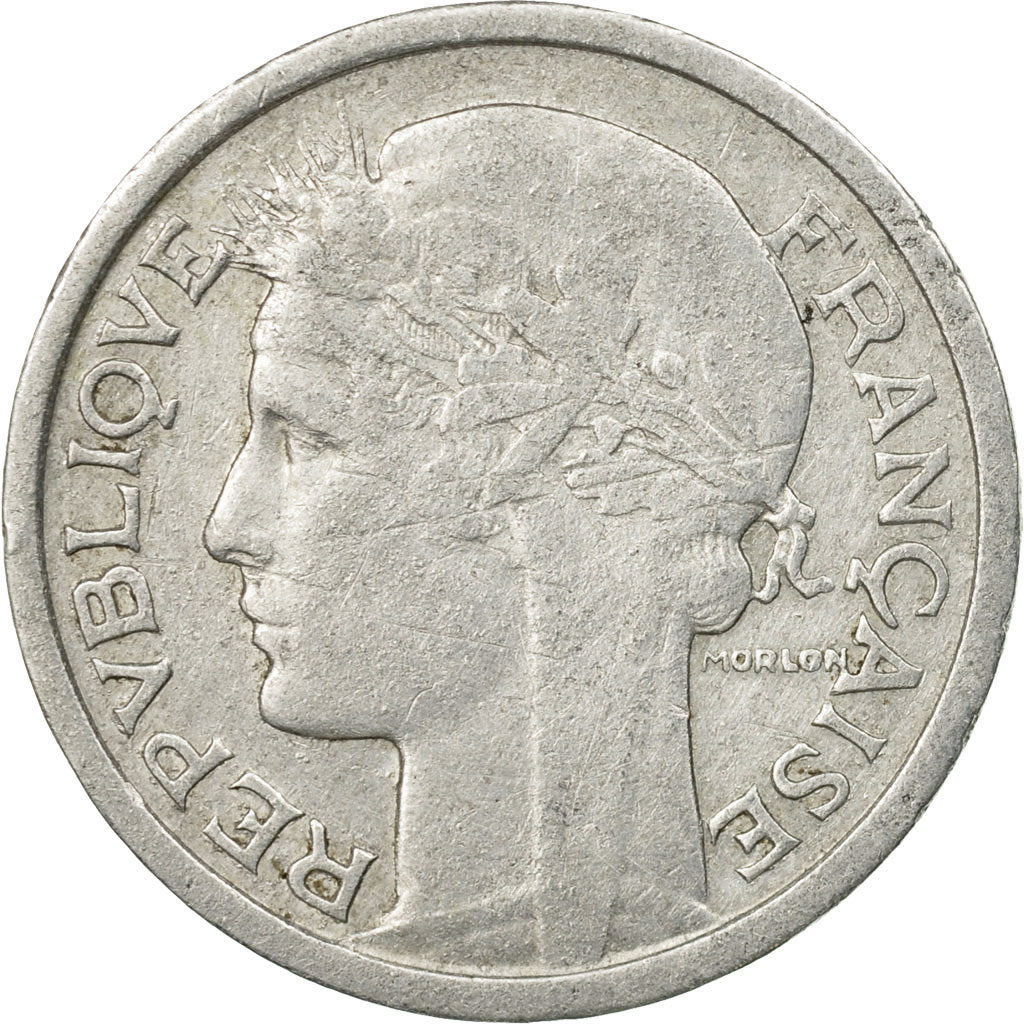 Moneda, Francia, Morlon, Franc, 1949, Beaumont - Le Roger, MBC, Aluminio