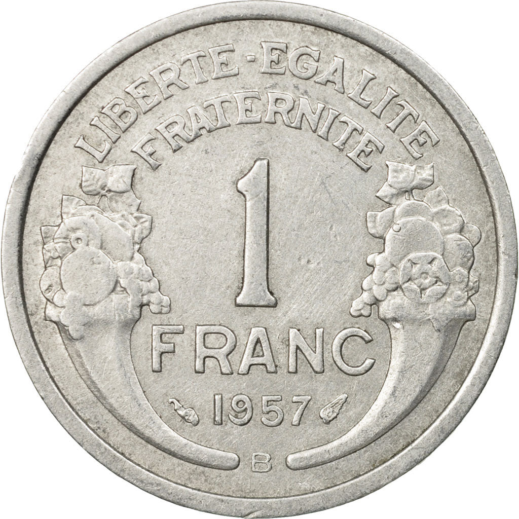 Moneta, Francja, Morlon, Franc, 1957, Beaumont - Le Roger, EF(40-45), Aluminium