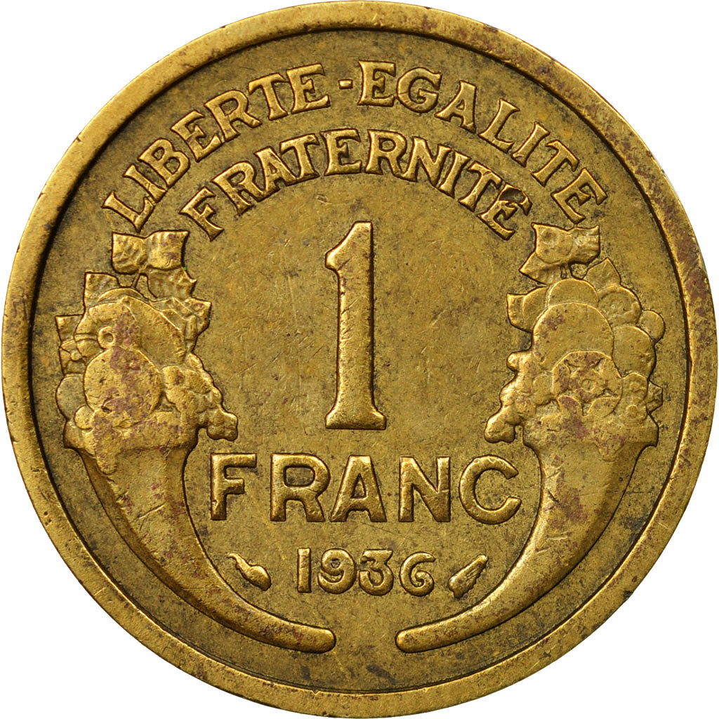 Coin, France, Morlon, Franc, 1936, Paris, EF(40-45), Aluminum-Bronze, KM:885