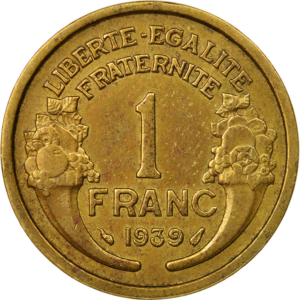 Munten, Frankrijk, Morlon, Franc, 1939, Paris, ZF, Aluminum-Bronze, KM:885